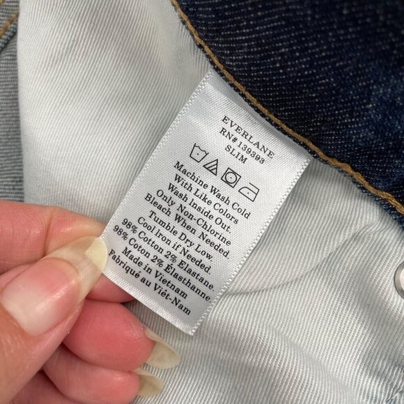 Everlane Slim Blue Jeans Mens Size 32x30 Stretch Denim Classic Everyday Basic - Picture 5 of 8